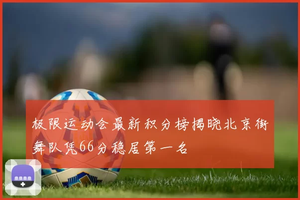 极限运动会最新积分榜揭晓北京街舞队凭66分稳居第一名